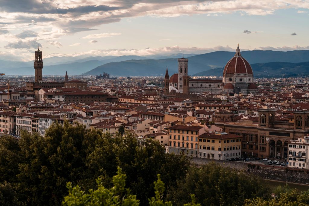A stunning view of Florence skyline featuring the iconic Duomo and cityscape.